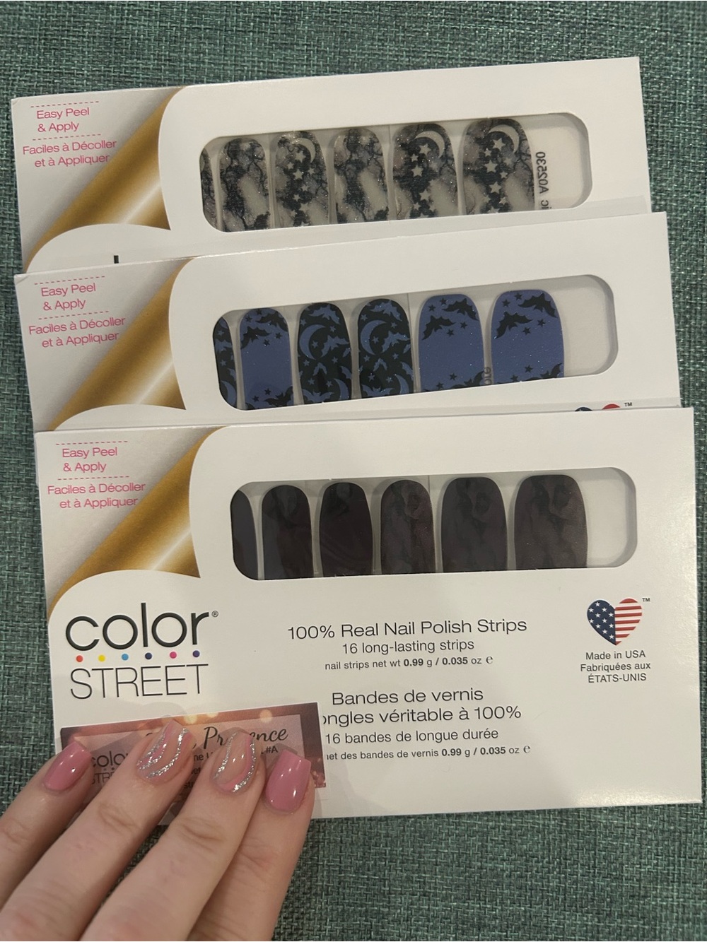 Color Street Halloween Nail Polish Strips Lot 3 NEW Dark Magic Bats Retired